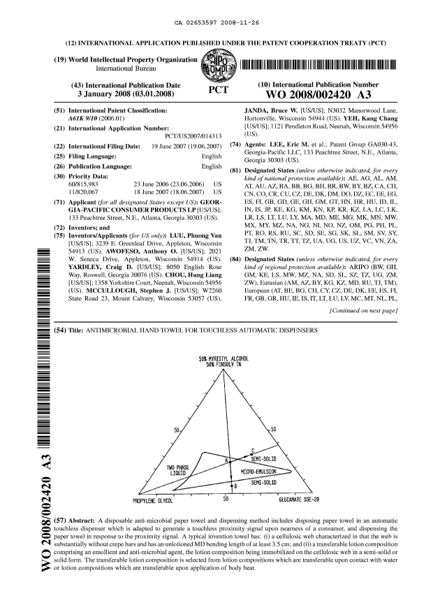 Document de brevet canadien 2653597. Abrégé 20081126. Image 1 de 2