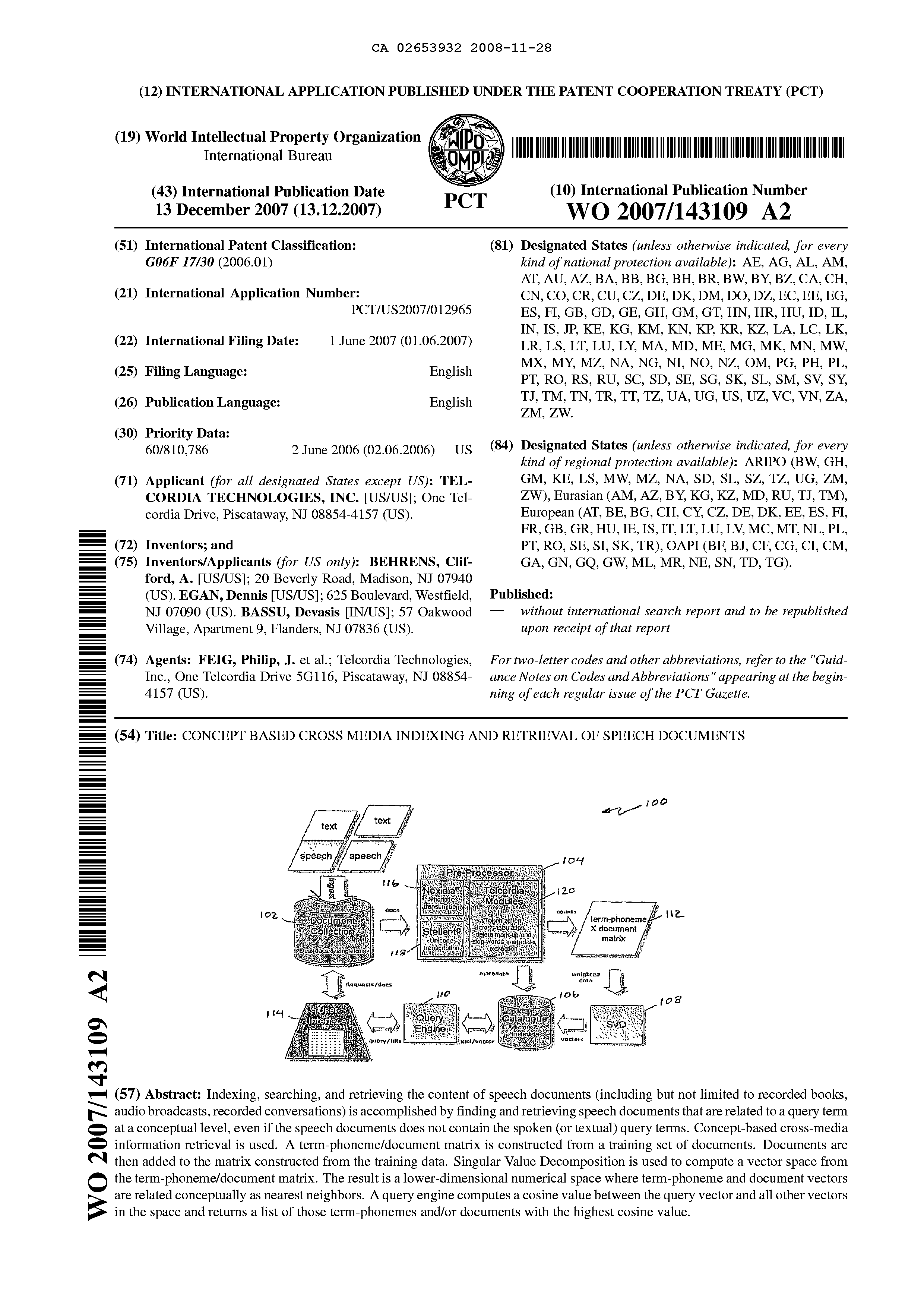 Document de brevet canadien 2653932. Abrégé 20071228. Image 1 de 1