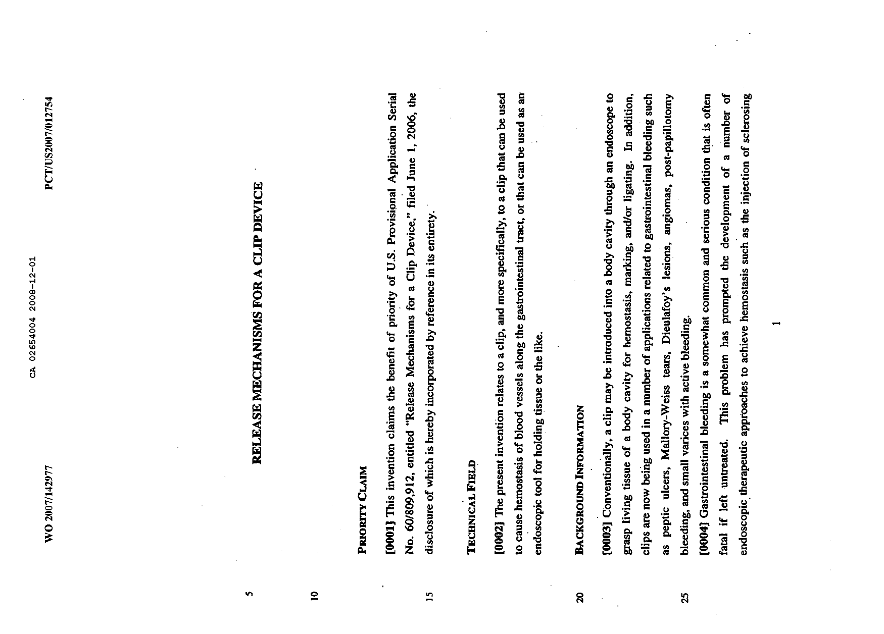 Canadian Patent Document 2654004. Description 20071201. Image 1 of 24