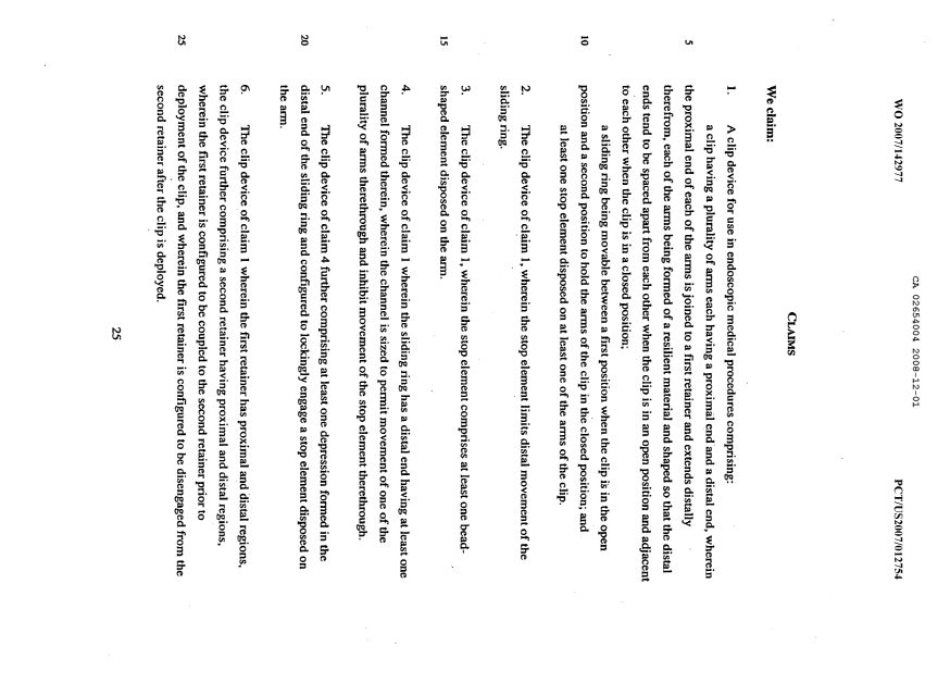 Document de brevet canadien 2654004. Revendications 20081201. Image 1 de 6