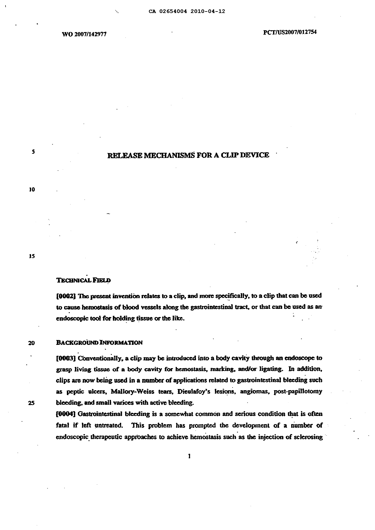 Document de brevet canadien 2654004. Description 20101219. Image 1 de 25