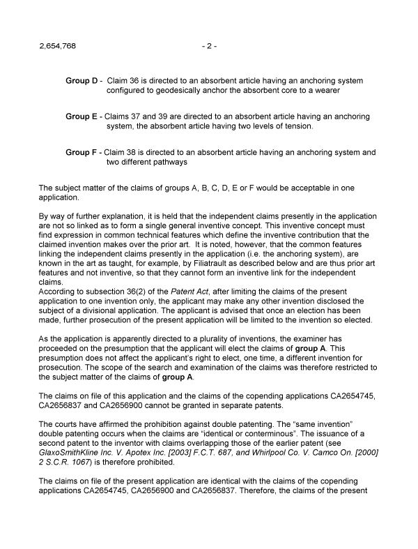 Document de brevet canadien 2654768. Poursuite-Amendment 20100727. Image 2 de 5