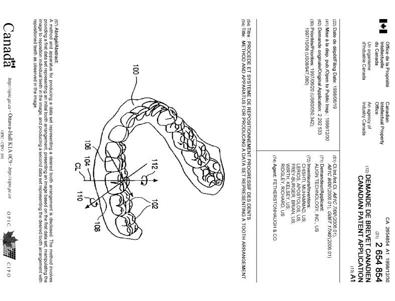 Document de brevet canadien 2654854. Page couverture 20090424. Image 1 de 1