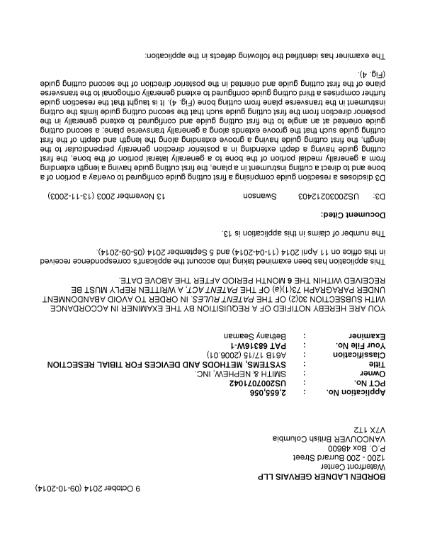 Document de brevet canadien 2655056. Poursuite-Amendment 20141009. Image 1 de 2