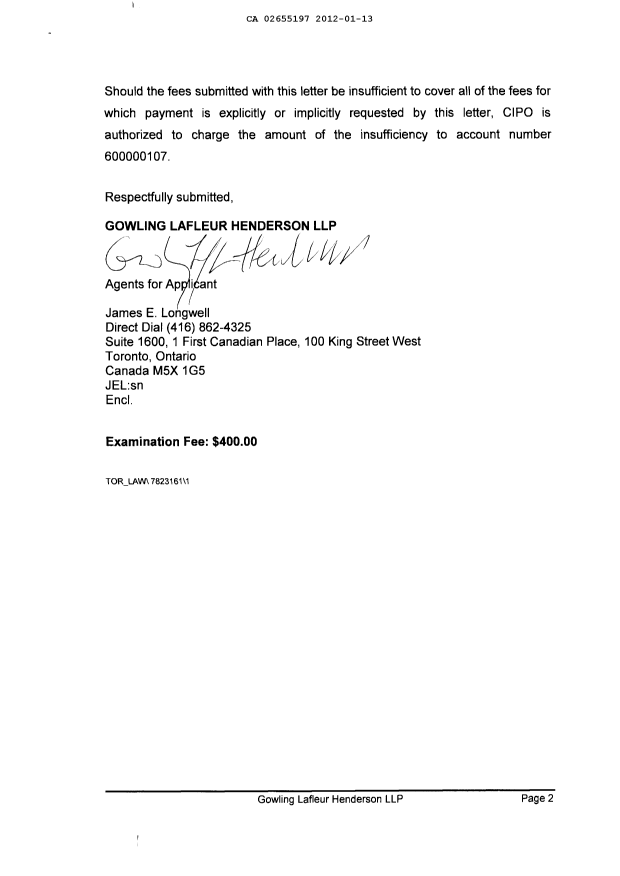 Canadian Patent Document 2655197. Prosecution-Amendment 20120113. Image 2 of 2