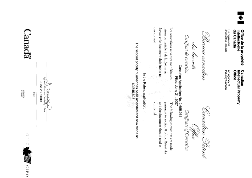 Canadian Patent Document 2655964. Prosecution-Amendment 20090623. Image 2 of 2