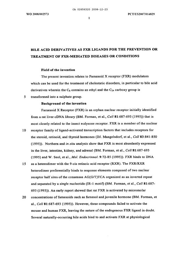 Document de brevet canadien 2656320. Description 20081223. Image 1 de 51