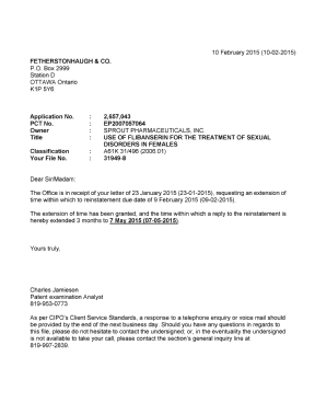Document de brevet canadien 2657043. Correspondance 20150210. Image 1 de 1