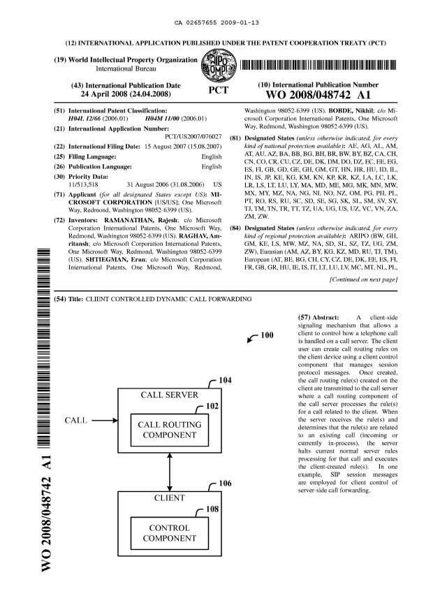 Document de brevet canadien 2657655. Abrégé 20090113. Image 1 de 2
