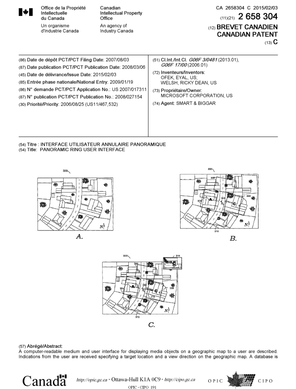 Document de brevet canadien 2658304. Page couverture 20150114. Image 1 de 2