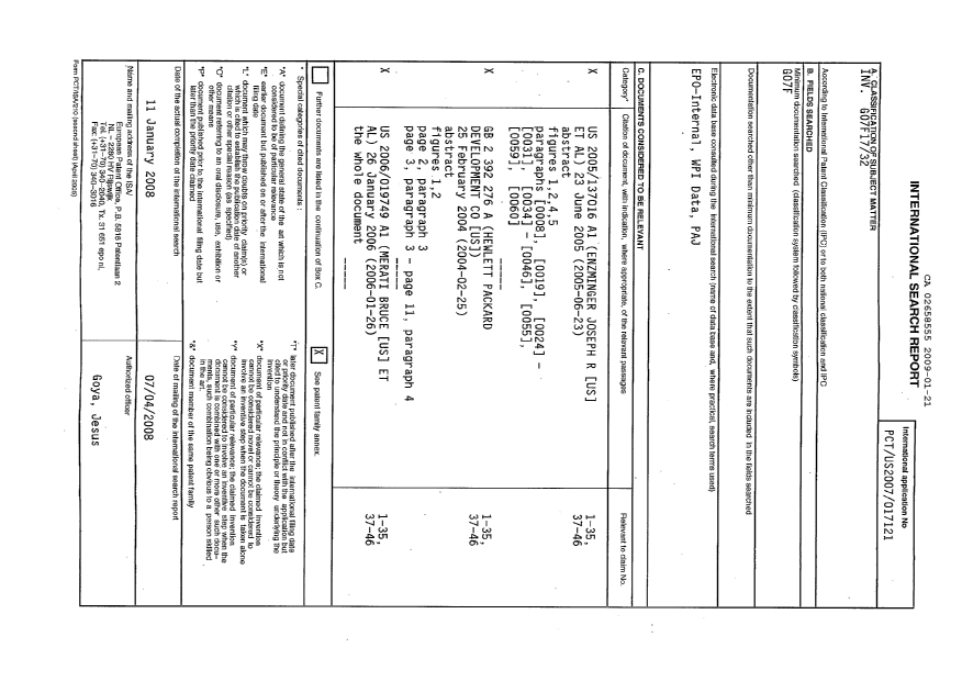Document de brevet canadien 2658555. PCT 20081221. Image 1 de 4
