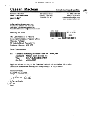 Document de brevet canadien 2659735. Poursuite-Amendment 20110216. Image 1 de 1