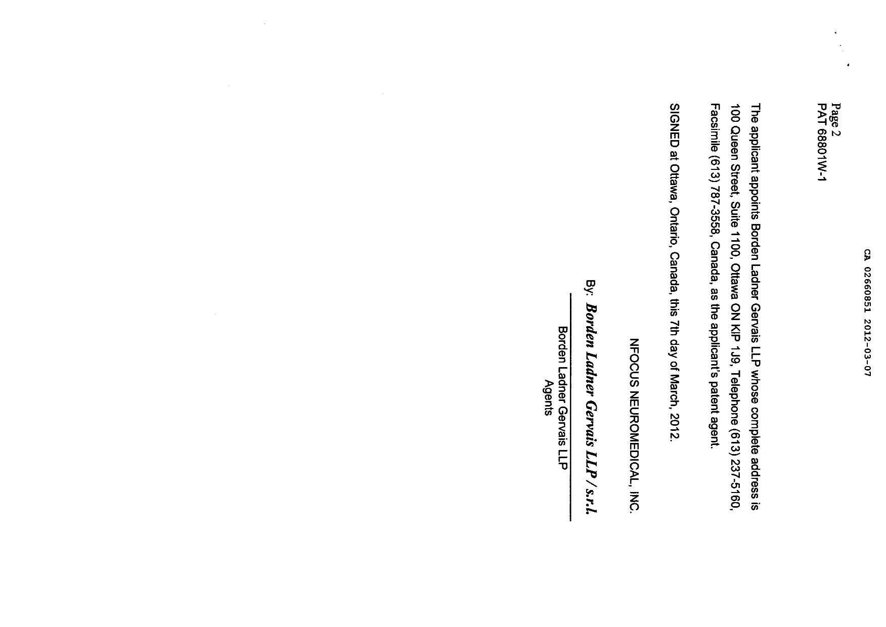 Canadian Patent Document 2660851. Correspondence 20111207. Image 3 of 3
