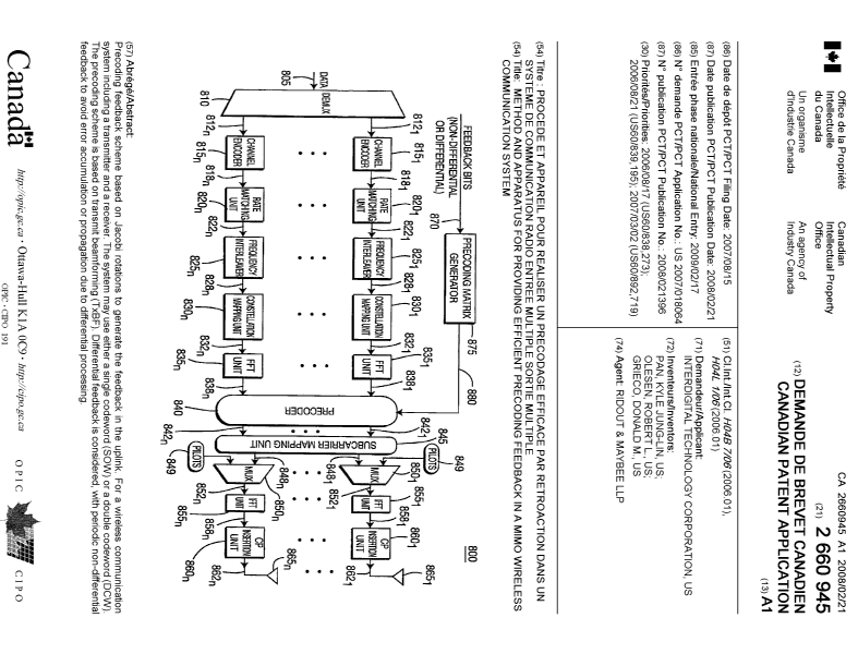 Document de brevet canadien 2660945. Page couverture 20090622. Image 1 de 1