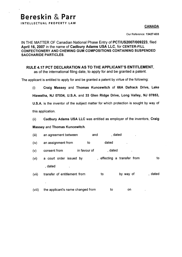 Document de brevet canadien 2661395. Correspondance 20090421. Image 5 de 5