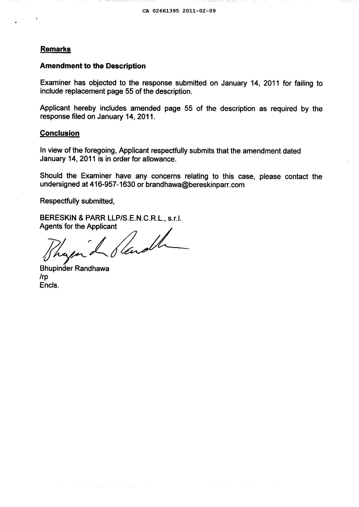 Canadian Patent Document 2661395. Prosecution-Amendment 20110209. Image 2 of 3