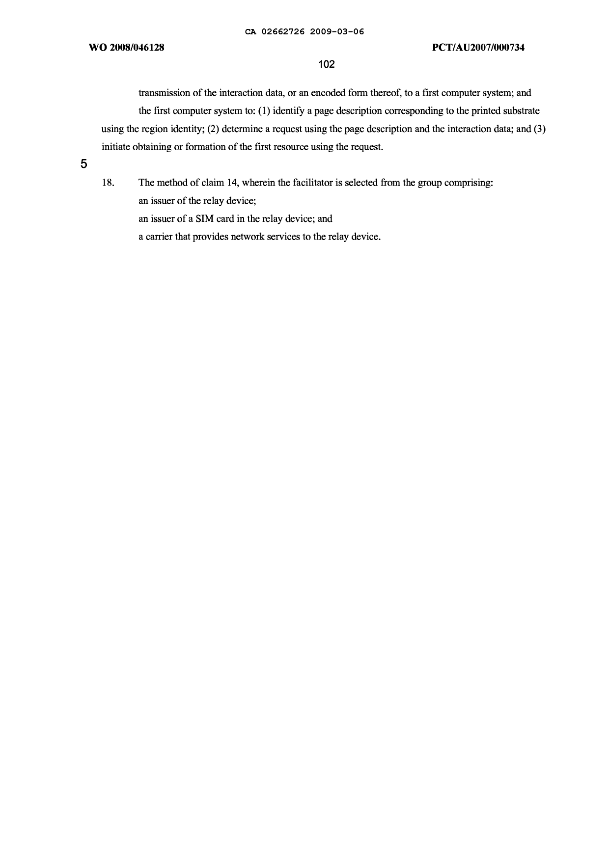 Document de brevet canadien 2662726. Revendications 20081206. Image 3 de 3