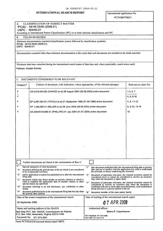 Document de brevet canadien 2663197. PCT 20081211. Image 1 de 11