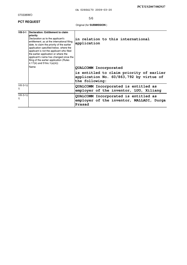 Document de brevet canadien 2664170. PCT 20090320. Image 5 de 5
