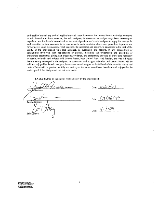 Document de brevet canadien 2664573. Cession 20090722. Image 7 de 7