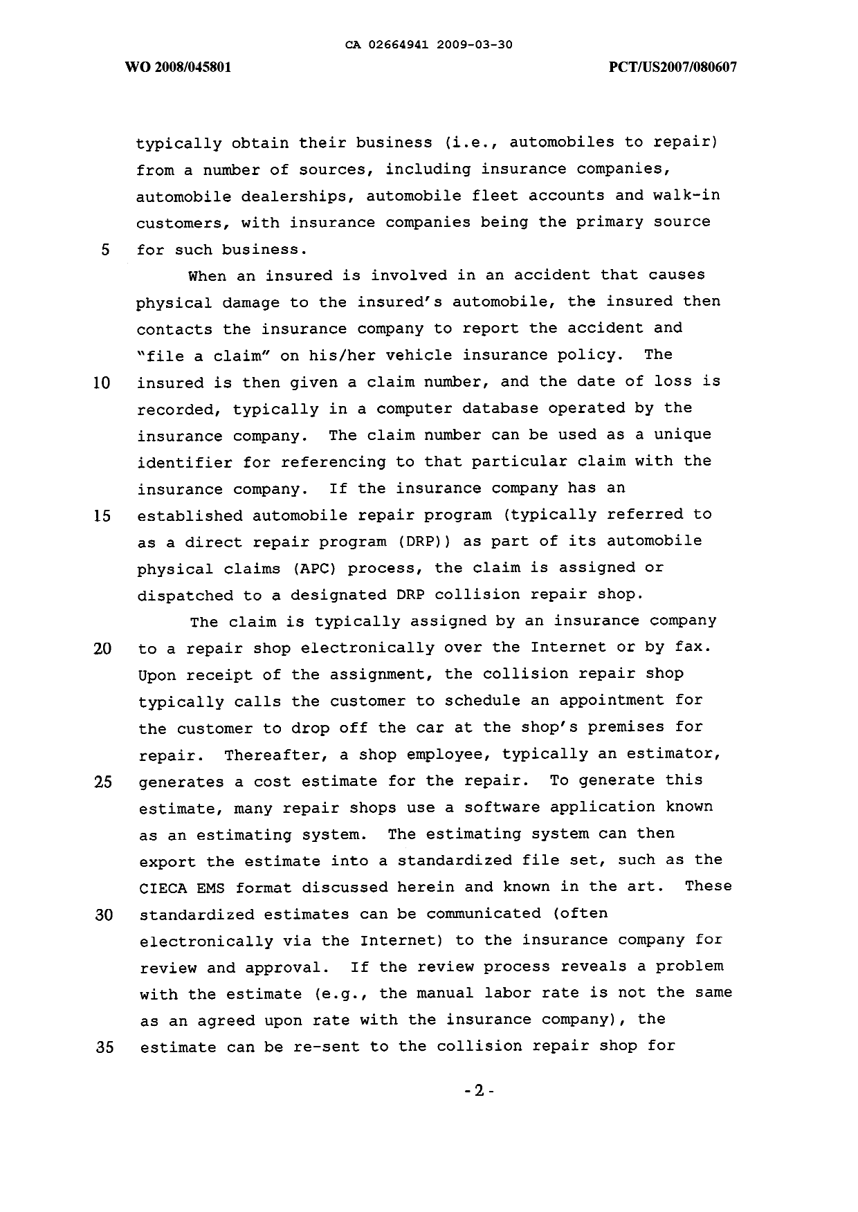 Canadian Patent Document 2664941. Description 20120716. Image 2 of 40