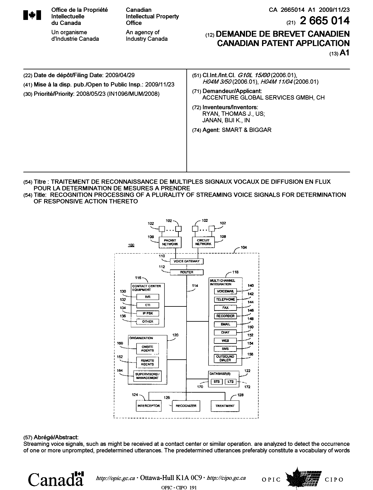 Document de brevet canadien 2665014. Page couverture 20091117. Image 1 de 2