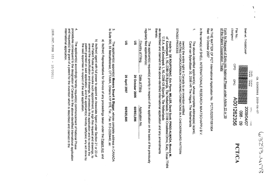 Canadian Patent Document 2665864. Assignment 20090407. Image 2 of 2