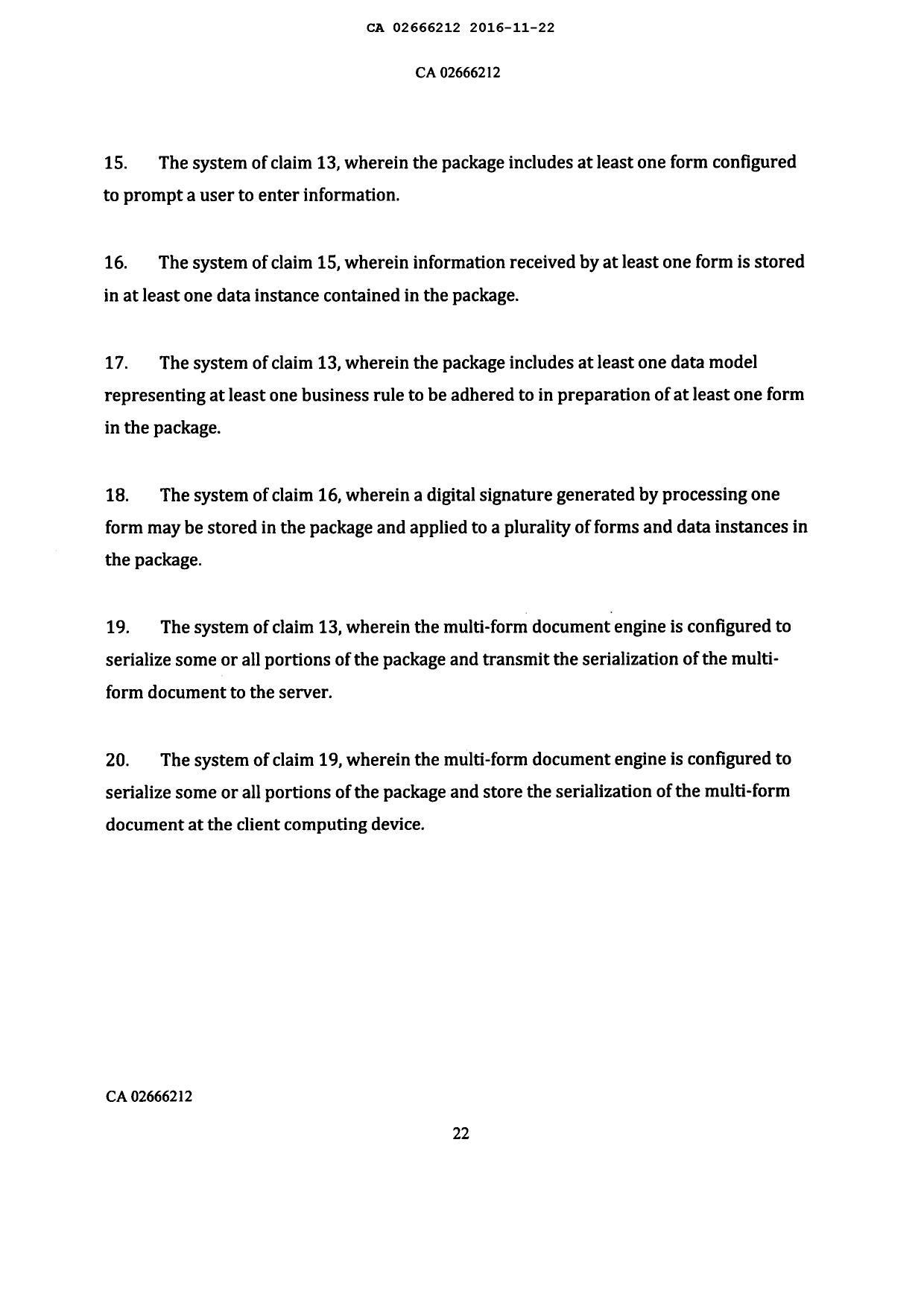 Document de brevet canadien 2666212. Poursuite-Amendment 20151222. Image 14 de 14