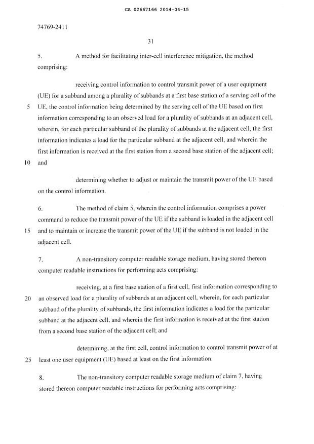 Document de brevet canadien 2667166. Revendications 20140415. Image 2 de 9