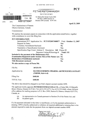 Document de brevet canadien 2667382. Cession 20090423. Image 1 de 4