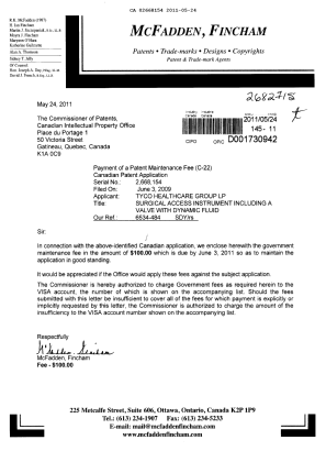 Document de brevet canadien 2668154. Taxes 20110524. Image 1 de 1