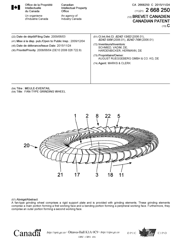 Canadian Patent Document 2668250. Cover Page 20151022. Image 1 of 1
