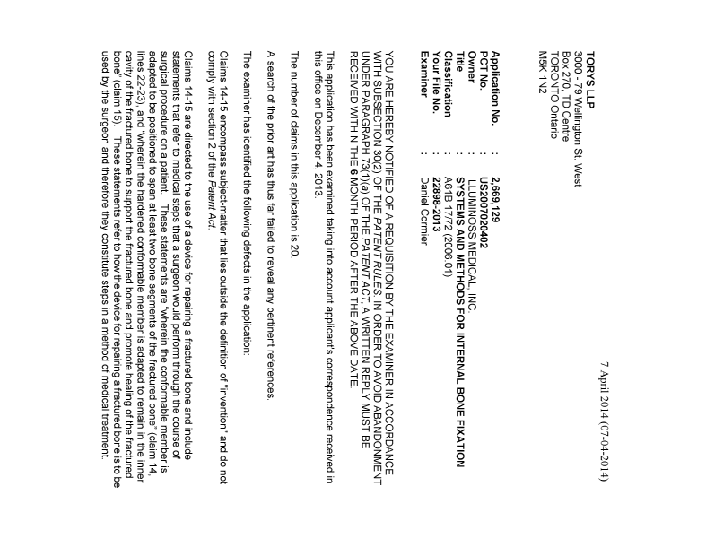 Canadian Patent Document 2669129. Prosecution-Amendment 20140407. Image 1 of 2