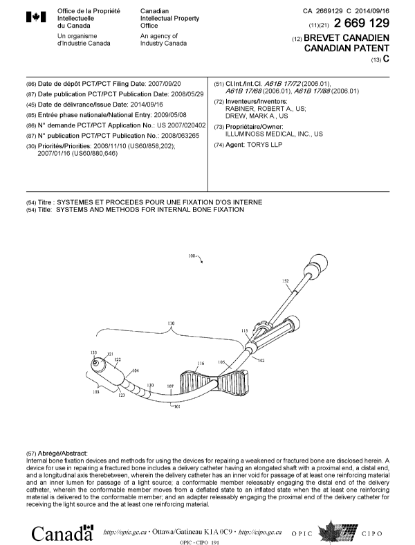 Canadian Patent Document 2669129. Cover Page 20140822. Image 1 of 1