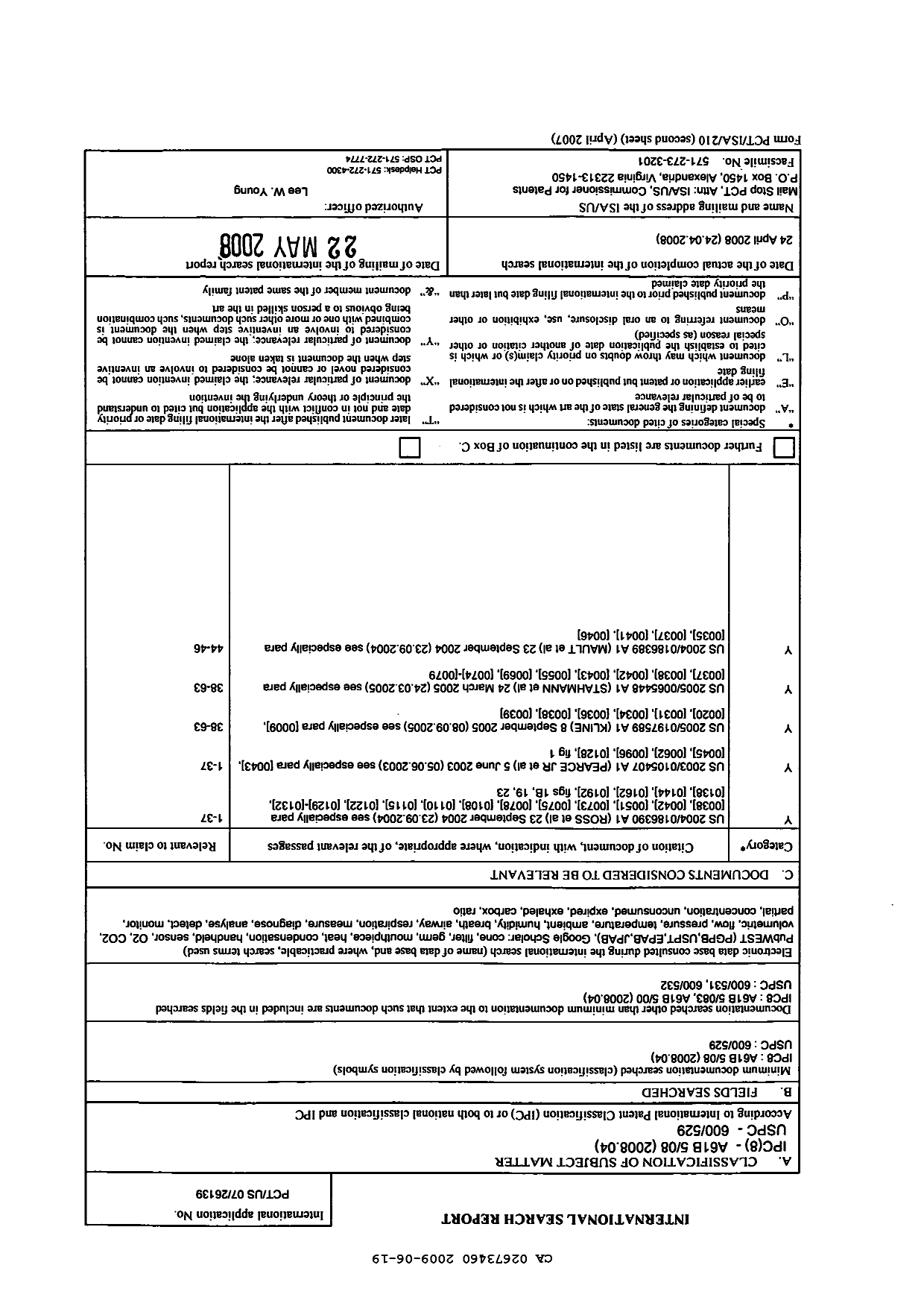 Canadian Patent Document 2673460. PCT 20090619. Image 1 of 4