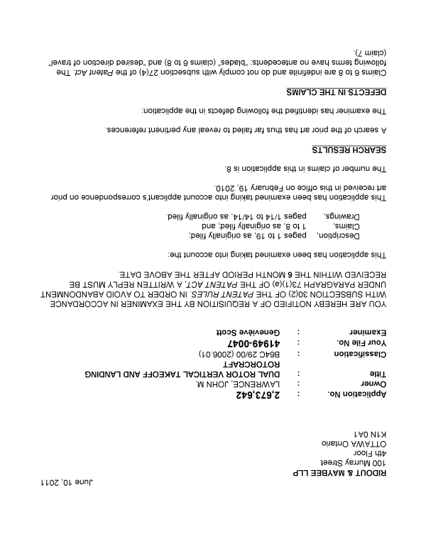 Canadian Patent Document 2673642. Prosecution-Amendment 20110610. Image 1 of 2