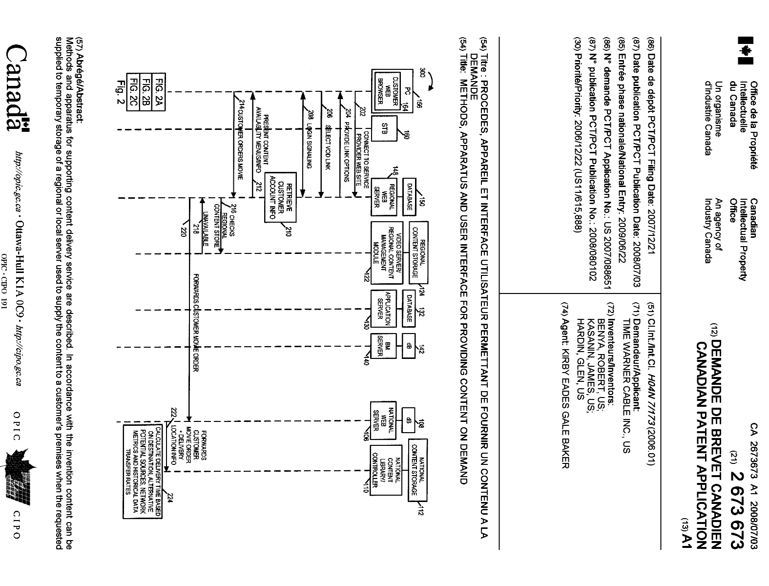 Canadian Patent Document 2673673. Cover Page 20091002. Image 1 of 2
