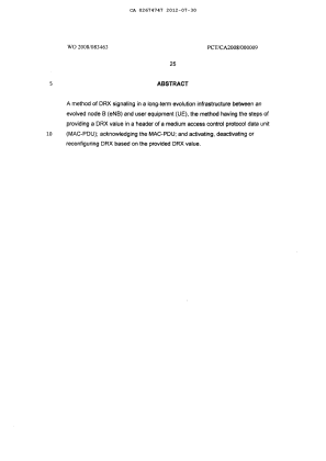 Document de brevet canadien 2674747. Abrégé 20120730. Image 1 de 1