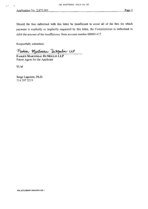 Document de brevet canadien 2675003. Correspondance 20121207. Image 2 de 2