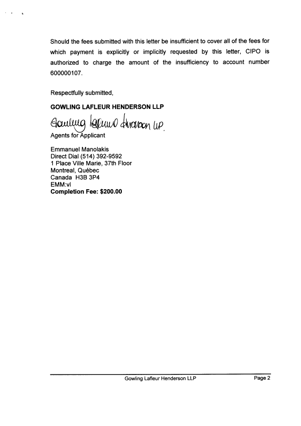 Document de brevet canadien 2675275. Correspondance 20091221. Image 2 de 4
