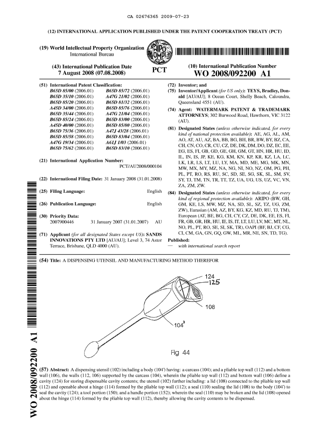 Document de brevet canadien 2676365. Abrégé 20090723. Image 1 de 1