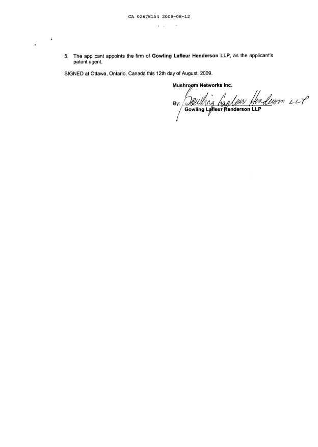 Document de brevet canadien 2678154. Cession 20090812. Image 4 de 4