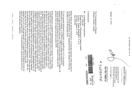 Document de brevet canadien 2679258. Correspondance 20131214. Image 1 de 2