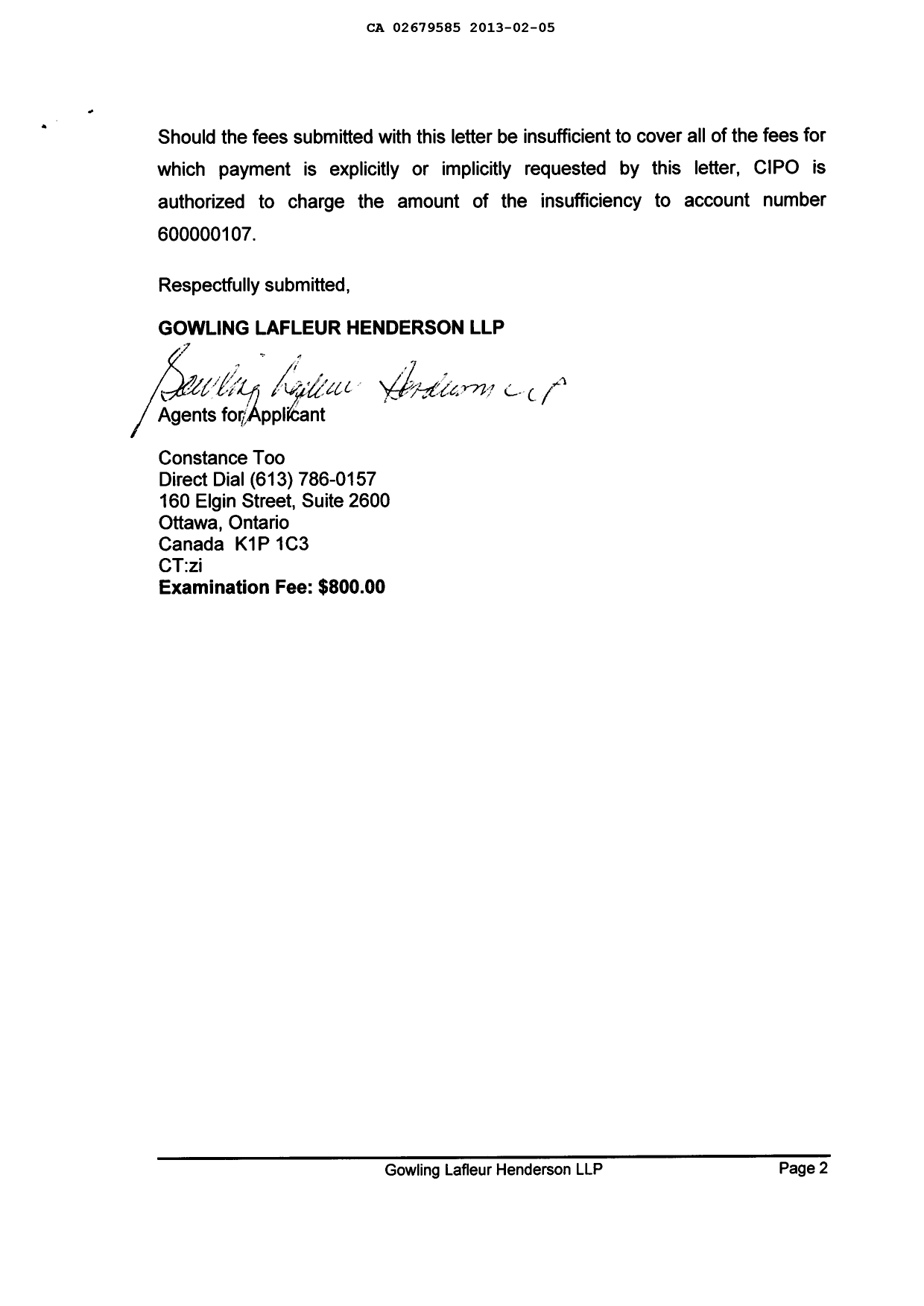 Canadian Patent Document 2679585. Prosecution-Amendment 20130205. Image 2 of 2