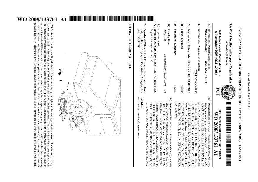 Document de brevet canadien 2681364. Abrégé 20090921. Image 1 de 1