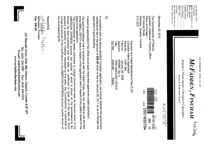 Canadian Patent Document 2681364. Correspondence 20101230. Image 1 of 1