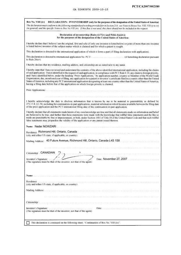 Document de brevet canadien 2683976. PCT 20091015. Image 4 de 4