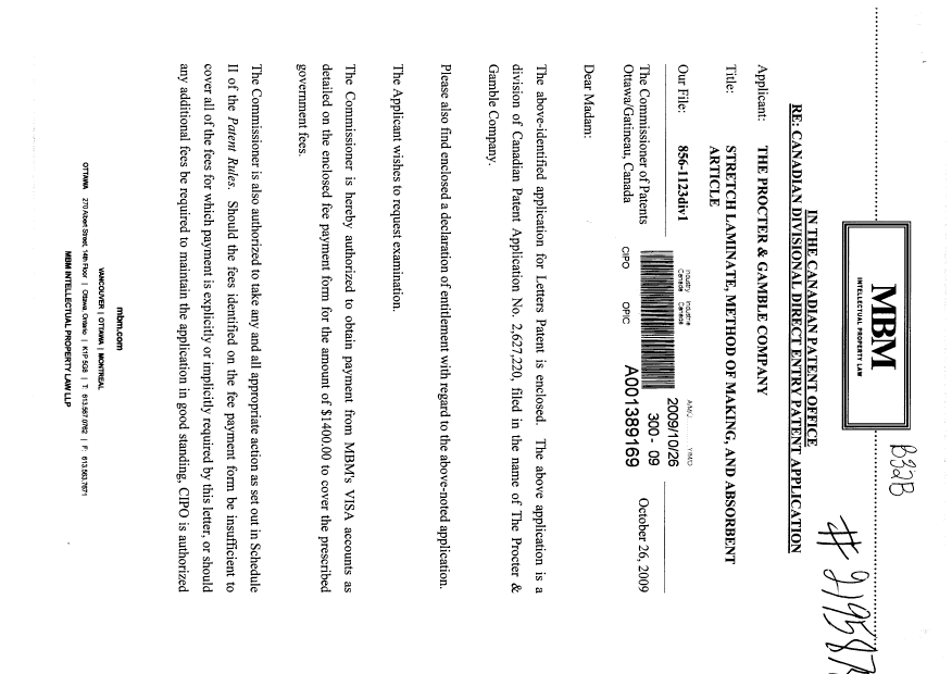 Document de brevet canadien 2683993. Cession 20091026. Image 1 de 4