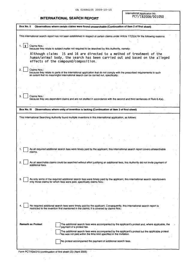 Document de brevet canadien 2684105. PCT 20091015. Image 2 de 3