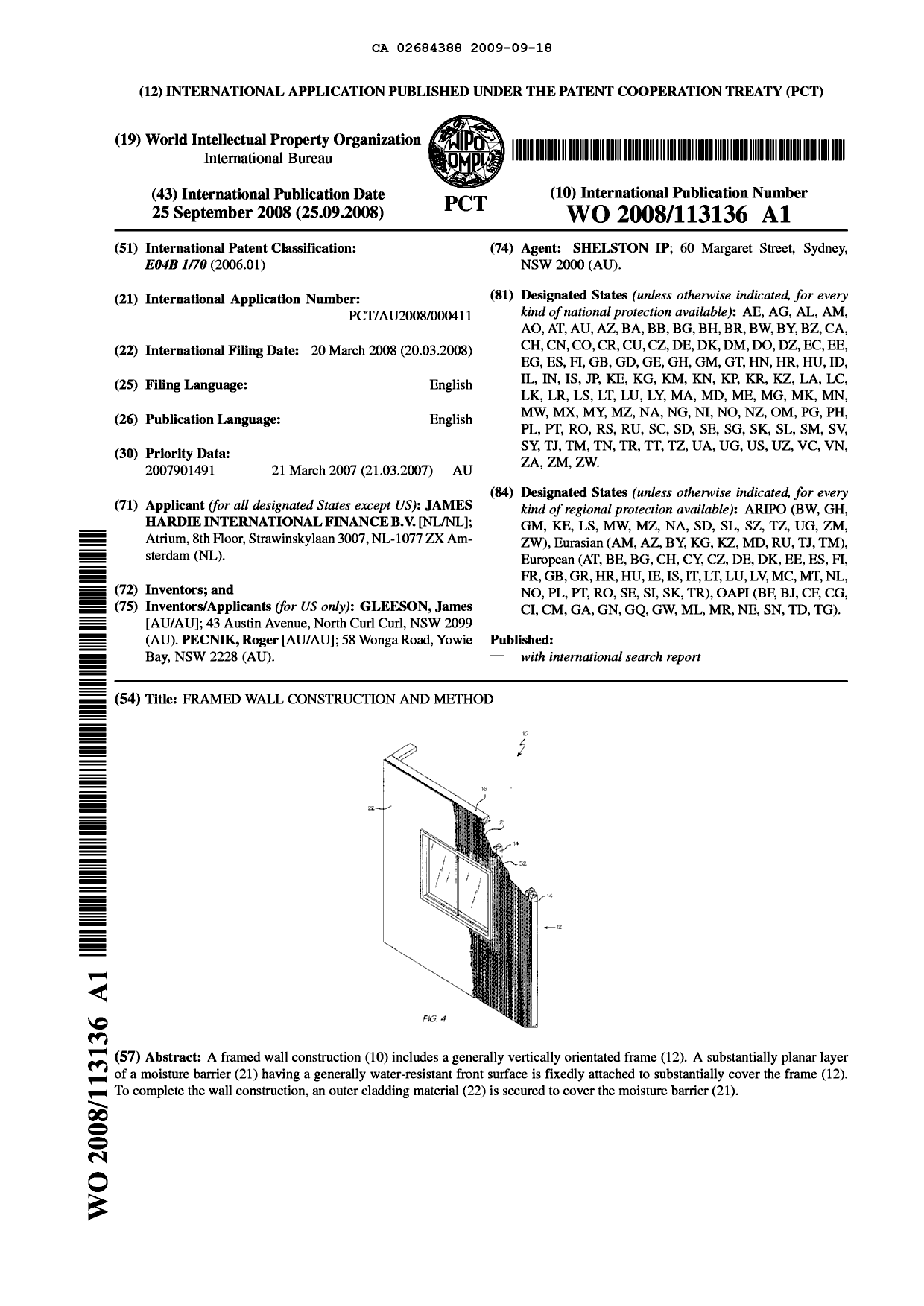 Document de brevet canadien 2684388. Abrégé 20090918. Image 1 de 1